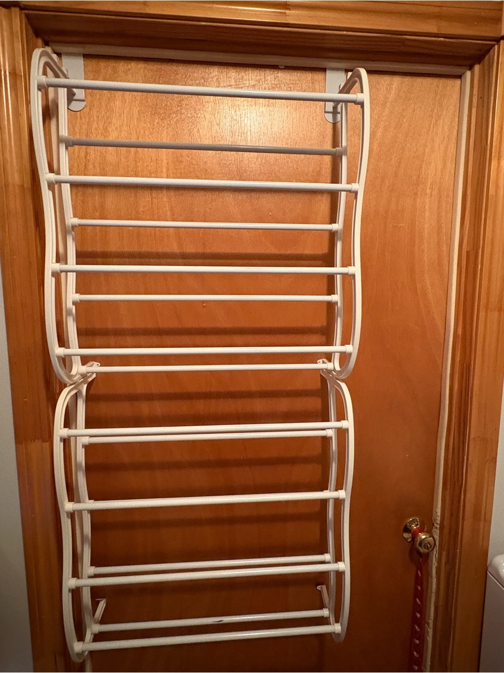 White Double-Tier Over-the-Door Hanging Storage Rack